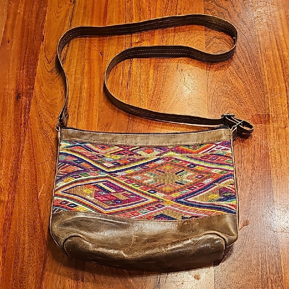 Multicolor Patterned Leather Shoulder Bag